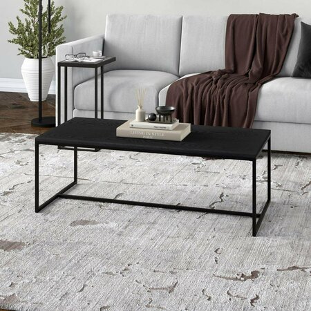 HUDSON & CANAL 47.25 in. Boone Rectangular Coffee Table Black Grain CT1522